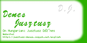 denes jusztusz business card